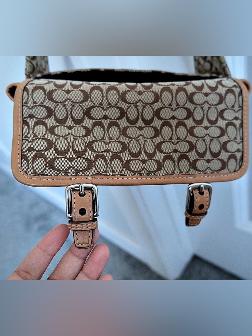 Coach Signature C Utility Belt Bag Crossbody in Brown & Tan - Picture 2 of 15